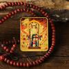 Cabello liso de fábrica cinco maestros manjusri thangka de doble cara manjusri relieve tallado tridimensional relieve incrustado cinco maestros thangka