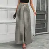 Pantalones Anchos Estampado de Hojas de Planta Bloques de Color Bohemio de Amazon Cintura Alta Adelgazantes Caída Suelta Ropa de Trabajo Pantalones de Playa