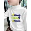 Camiseta Térmica Cepillada para Niños, Cuello Semi-alto, Camiseta Infantil, Nuevo Estilo Otoño/Invierno 2026, Top Versátil para Niños Mayores