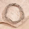 Pulsera Retro Europea y Americana Transfronteriza con Incrustaciones de Diamantes de Múltiples Capas Enroscada, Lujo Ligero, Sensación de Alta Gama, Nicho, Temperamento Exquisito, Joyería Versátil para Mujeres
