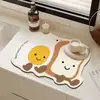 Nueva Alfombrilla de Drenaje de Cocina con Forma de Dibujo Animado, Linda Alfombrilla Doméstica de Protección Térmica para Escritorio, Alfombrilla Decorativa para Cafetera