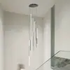 Luzes de escada longas e finas, minimalistas e luxuosas, luminárias pendentes em forma de U, iluminação moderna para salas de estar de pé-direito duplo e luminárias para vilas com pé-direito alto