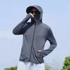 Ropa con Protección Solar para Hombres y Mujeres, Transpirable Casual para Exteriores Pesca, Correr y Ciclismo Ropa con Protección Solar de Malla, Chaqueta Fina con Capucha