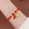 Nova pulseira chinesa estilo chinês na moda ágata jade aniversário amizade amendoim pulseira de cobre