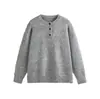 Northern Limit Marca de Moda Americana para Hombre 2025 Otoño/Invierno Nuevo Color Suéter Pulóver de Puntos Ropa de Punto Holgada para Hombre con Media Apertura en el Cuello