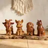 Talla de Madera Natural Dorada de Animales Pequeños, Artesanías de Madera, Adornos para Gabinetes de Vino, Decoraciones de Escritorio, un Regalo Imprescindible