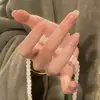 Parche para Uñas Falsas Desmontable, Estilo Simple, Color Nude Corto, Transparente Hielo Blanqueador, Para Uso Diario de Estudiantes