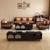 Estilo Antigo Madeira Maciça Rattan Gabinete de TV Sala de Estar 2025 Novo Doméstico Mesa de Centro Combinação Pequeno Apartamento Armário de Armazenamento