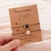 2 piezas/set Pulsera de Amistad para Pareja con Dijes Corazón de Amor Margarita Piedra Volcánica Pulseras Brazalete Para Mujeres Hombres Joyería de Deseos de Suerte