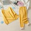 Conjunto de Ropa Interior Térmica Sin Marcas para Niños TikTok Niños Medianos y Grandes De AB Cara Felpa Cepillada a Doble Cara Ropa y Pantalones de Otoño para Niños y Niñas