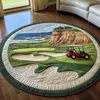 Alfombra Redonda Acolchada de Algodón con Estampado Digital 3D de Elementos Multicolor, Modelo Nuevo Transfronterizo para Sala de Estar, Dormitorio y Uso Doméstico