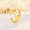 Anillo Abierto Brillante para Mujer Anillo Sencillo de Banda Ancha Chapado Color Oro Real Resistente al Desgaste Estilo Fresco Lujo Ligero Versátil Fuente Transfronteriza
