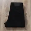 Calça Jeans Masculina Preta Pura Slim Reta Outono e Inverno Grossa Clássica Simples Macia Stretch Casual Longa