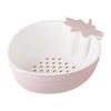 Cesta de drenagem de camada dupla Suprimentos de cozinha Lavagem de vegetais Amoy Vegetable Blue Hollow Fruit Basin Cesta de frutas domésticas Cesta de arroz de cozinha
