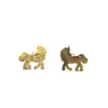 Colgante de Pony de Acero de Titanio con Moneda de Cobre, Etiqueta Pequeña DIY de Año Nuevo, Año del Caballo, Hazte Rico Inmediatamente, Accesorio con Galvanoplastia al Vacío de Oro de 18 Quilates
