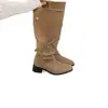 Botas largas de ajuste ceñido, de caña alta, para otoño/invierno, de nicho, con tacón grueso, para mujer, diseño 2026, con detalle de hebilla de cinturón, estilo francés, nuevas botas de jinete