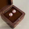 Aretes de Perlas Rosadas de Alta Calidad para Mujer, Aretes de Nicho Francés de Alta Gama, Aretes Simples y Versátiles, Venta al por Mayor