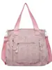 Bolsa Listrada de Um Ombro com Laço Doce Estilo Coreano Menina Mochila Solta Festa de Estudante Passeio de Férias Bolsa Transversal