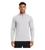 Camiseta de Manga Larga Kusen Cepillada para Hombre con Media Cremallera y Cuello Alto, Alta Elasticidad, Amigable con la Piel, Transpirable, Absorbe la Humedad, Capa Base para Deportes al Aire Libre