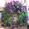 Amazon Cross-Border Flores Artificiais Populares de Verão e Outono Flores de Plástico Flores Falsas Decoração Violeta Rattan Realista Interno e Externo