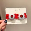 Diadema de Saludos de Año Nuevo para Niños Pasador Rojo con Lazo para Bebé Bola de Pelo con Borla Estilo Chino para Niñas