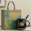 Tazas Cerámicas de Riqueza y Tesoro, Tazas de Chinoiserie, Justo Como Tazas de Brocado, Vasos de Agua, Grabado de Logo Publicitario para Regalo