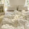 Conjunto de Roupa de Cama Fresco de Algodão Lavado de Quatro Peças Classe A Desenho Animado Princesa Dormindo Nu Lençóis de Cama Capa de Colcha Conjunto de Três Peças para Dormitório