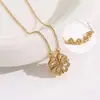 Novo estilo multi-uso coração a coração abre e fecha flor de quatro folhas colar moda feminina amor dobrável titânio aço clavícula corrente joia