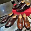 Zapatos de Cuero de Gama Alta para Hombre Cuero Genuino Charol Cuero Pulido con Cordones Zapatos Formales de Negocios Británicos Zapatos Derby Zapatos para Hombre