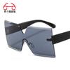 Gafas de Sol Sin Montura de Una Pieza con Doble Aro para Mujer Estilo Callejero Mismo Estilo Gafas Montura Grande Gafas de Una Pieza Venta Directa 1605-1