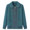 Ropa de invierno para mujeres de mediana edad y mayores, suéter de solapa, abrigo corto, ropa de primavera y otoño para madres de mediana edad, ropa de terciopelo de cristal, estilo extranjero