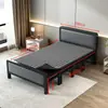 Cama plegable con estructura de hierro para uso doméstico, siesta individual, cama doble portátil con estructura de hierro, cama simple de tablero duro, tipo económico