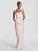 Vestidos de Noche Largos Personalizados de 26 Estilos Nuevos de Cuello Cuadrado Rosa con Tirantes, Moldeado de Ballena, Fruncido Drapeado, Corte Entallado, en Múltiples Colores