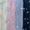 Tela de malla bordada con cuentas redondas de colores brillantes nueva directa de fábrica, encaje bordado DIY para niños, tela de encaje para bodas