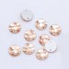 Gema de cristal redonda plana con diamante, hebilla plana, para vestido de novia, costura a mano, joyería decorativa con diamantes, accesorios de diamantes adhesivos.