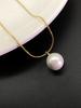 Colar de Pérolas Brilhantes Simples Estilo Coreano Corrente de Clavícula Moda Feminina Elegante Luxo Leve Aço Titânio Joia de Corrente Osso de Cobra