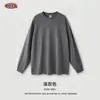 Personalizable 2025 Marca de Moda Holgada Manga Larga Hombre 260g 12 Colores Retro Americano Lavada Desgastada Camiseta de Manga Larga Primavera