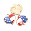 Bandera americana amor cinco puntas estrella gota de aceite colgante diy aleación joyería accesorios pulsera banda de goma colgante