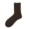 Meias de Terry Grossas Quentes de Inverno para Homens, Meias Versáteis de Cor Sólida de Cano Médio em Lã Sintética, Meias para Casa para Idosos, Absorventes de Suor