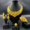 Joyería de Dubái chapada en oro de 24k traje de joyería nupcial collar pendientes Oriente Medio Dubái oro joyería de boda juego de cuatro piezas