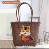 2026 Ano do Cavalo Bolsa Tecida à Mão Lembrança de Casamento Presente Azul Versátil Bolsa para o Dia a Dia Bolsa Tecida de Plástico Feminina