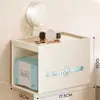 Caixa de lenço de papel para banheiro, porta-papel higiênico sem furar, suporte de papel higiênico, prateleira de banheiro, caixa de armazenamento montada na parede, forte capacidade de carga