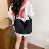 Bolso Plisado Estilo Coreano Bolso Cruzado para Mujer Bolso de Lona Estilo Japonés Bolso de Clase para Estudiante Gran Capacidad Bolso de Tela Simple Bolso de Hombro a la Moda