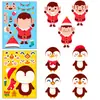 Compra Directa Transfronteriza de 6 Hojas/Paquete de Pegatinas Navideñas de Dibujos Animados que Cambian de Cara, Pegatinas de Dibujos Animados para Rompecabezas DIY de Vacaciones Navideñas