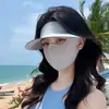 Máscara de Proteção Solar para Mulheres 2026 Novo Verão Proteção UV Seda Gelada Facekini Chapéu e Máscara para Sombreamento ao Ar Livre Combo