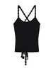 Garota Atraente Usa Camisola Puro Desejo Cruz Bonita Costas Renda Sutiã Sem Costas Feminino com Bojos Top Externo de Garota Atraente