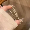 Pulseira Geométrica de Zircônia Estilo Xiaohongshu 2026 Nova Pulseira Popular Luxo Leve High-End Elegante Joia de Mão para Mulheres