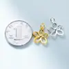 Pingente de Prata 925 Banhado a Ouro Corte Pétala Pingente Flor de Cinco Pétalas para Pulseira DIY Acessórios de Material de Corda Tecida à Mão Q1263