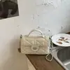 Moda Primavera 2026 Nova Bolsa Quadrada Pequena Design de Nicho Casual Feminina Tendência Personalizada Bolsa de Ombro Transversal