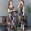 Vestido Floral de Seda de Hielo 2025 Verano Nuevo Popular Talla Grande Cintura Alta Cintura Alta Moda Falda Reductora de Edad para Mujeres